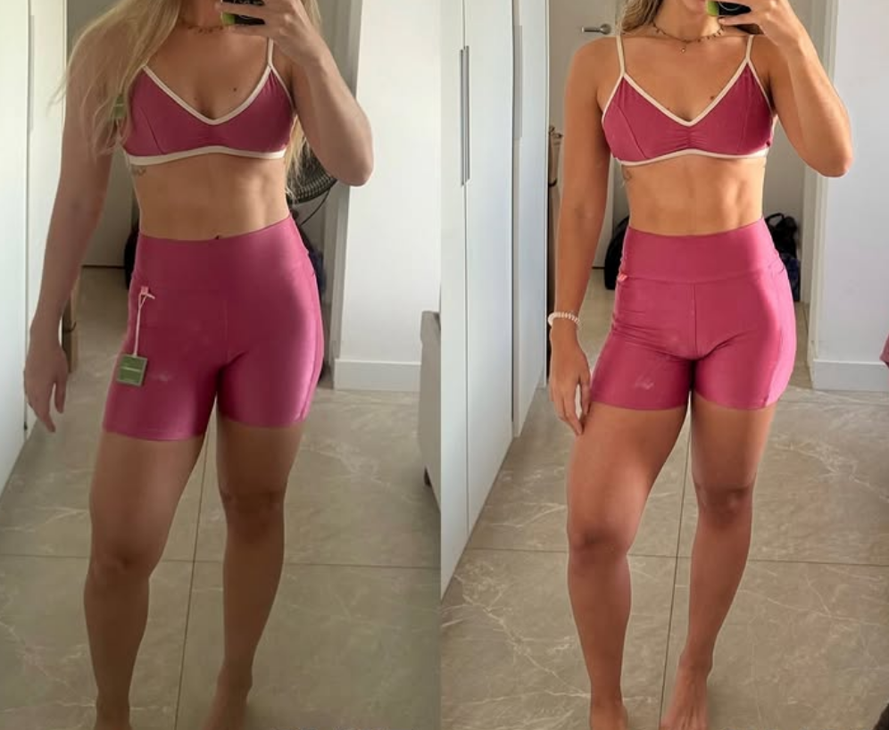 Prova social 1 - Comparação antes e depois mostrando transformação corporal e definição muscular