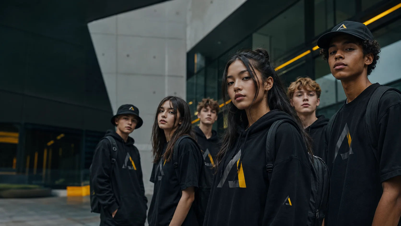 Grupo de jovens com roupas ARROW